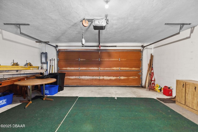 42 Soco Trl, Ormond Beach, FL 32174 - garage featuring a garage door opener and concrete block wall