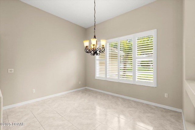 3 Slow Stream Way, Ormond Beach, FL 32174 - spare room featuring a chandelier and light tile patterned flooring