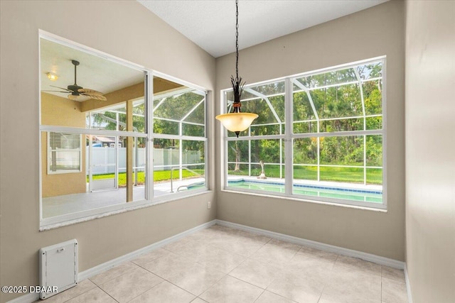 3 Slow Stream Way, Ormond Beach, FL 32174 - unfurnished dining area with a sunroom, ceiling fan, and healthy amount of natural light