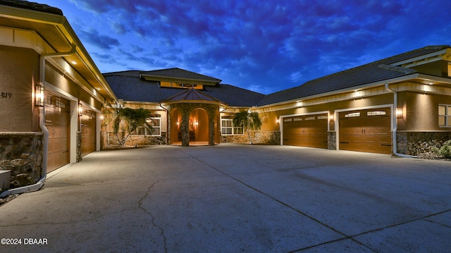 view of front of home featuring a garage