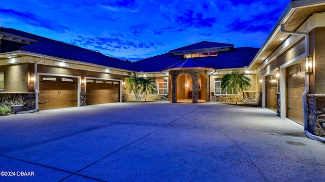 view of front of home featuring a garage