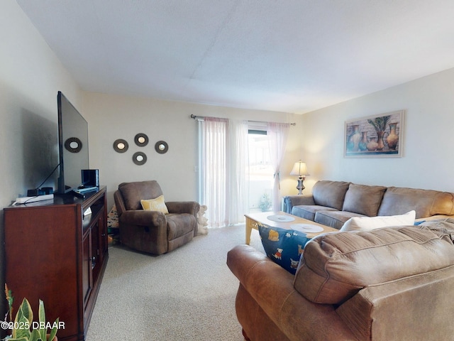 view of carpeted living area