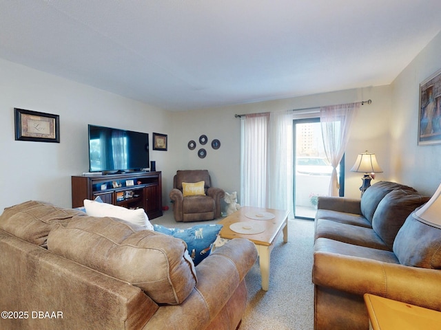 view of carpeted living area