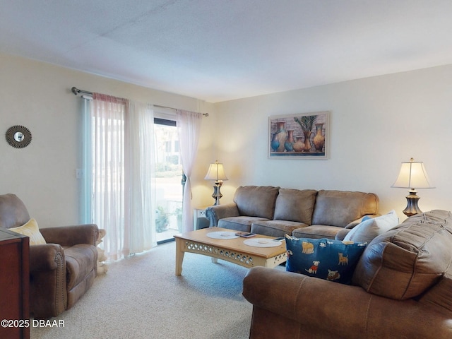 living room with carpet