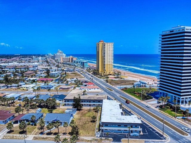bird's eye view with a view of city and a water view