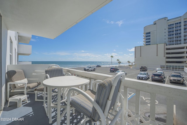 balcony with a water view