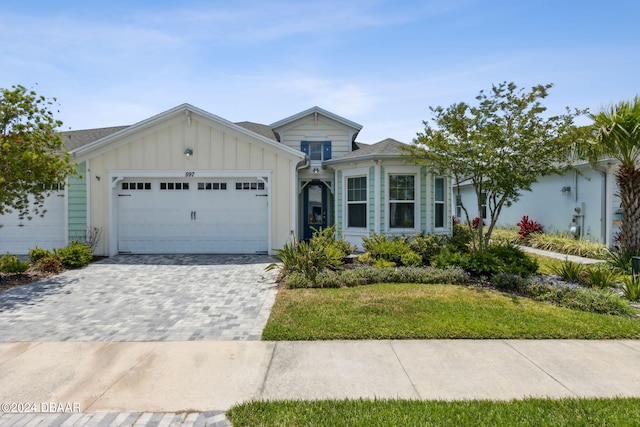 view of front of house with a garage