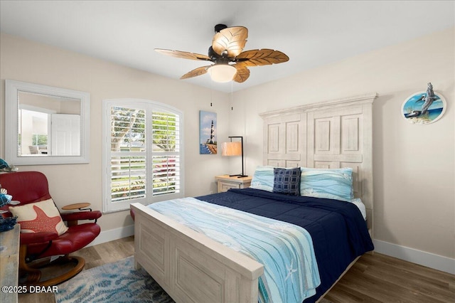 1589 Town Park Dr, Port Orange, FL 32129 - bedroom with hardwood / wood-style flooring and ceiling fan