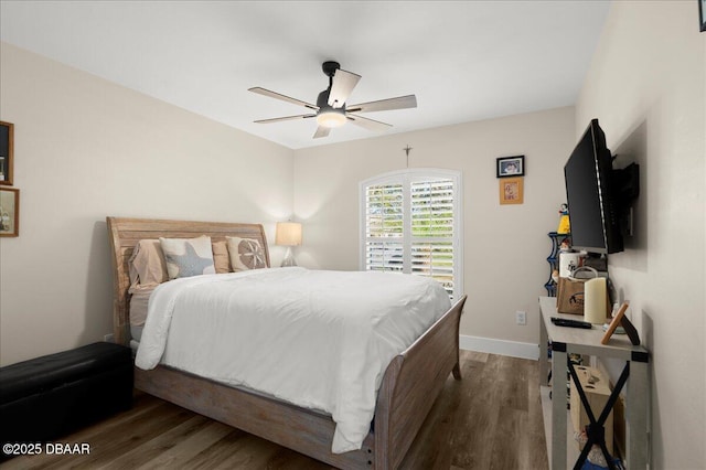1589 Town Park Dr, Port Orange, FL 32129 - bedroom with dark wood-type flooring and ceiling fan