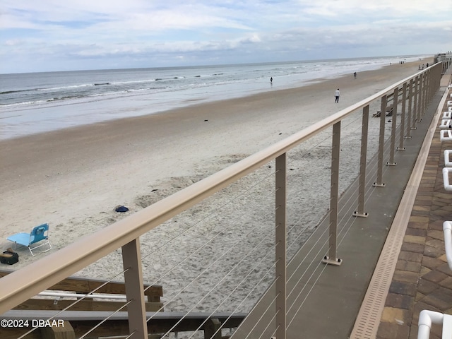 view of water feature featuring a view of the beach