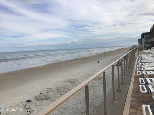 property view of water with a beach view