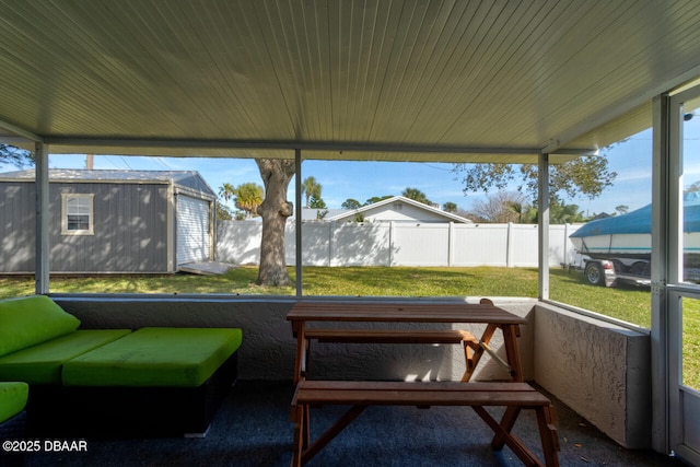 view of sunroom