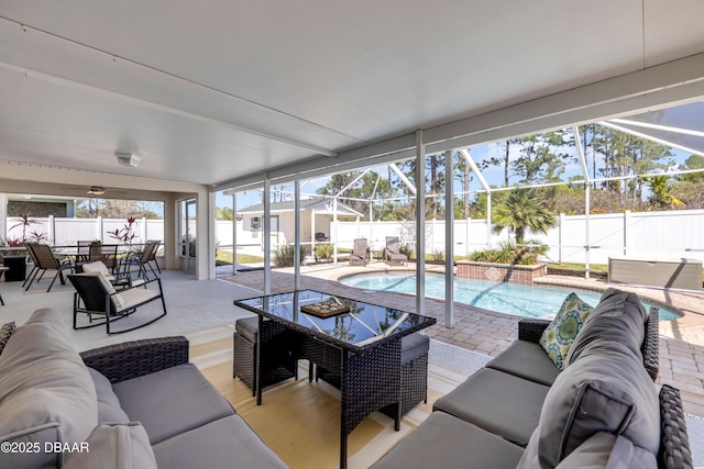 exterior space featuring a sunroom