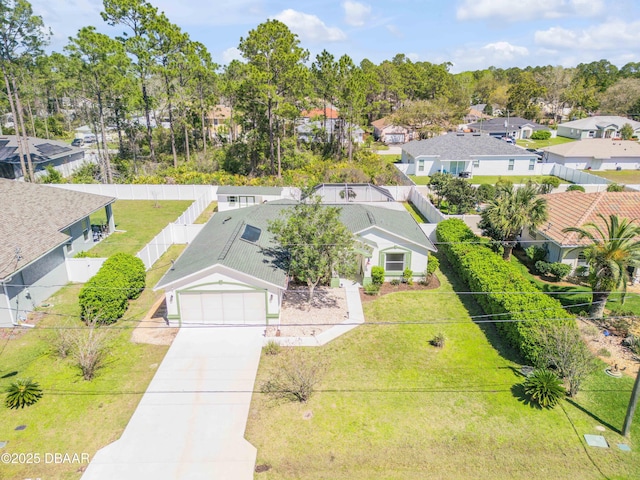 aerial view featuring a residential view