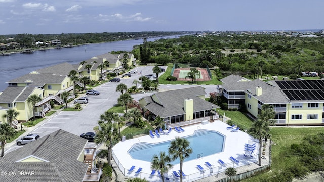 1101 Ocean Marina Dr Unit 201, Flagler Beach, FL 32136 - aerial view of residential area with a pool area and a nearby body of water