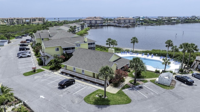 1101 Ocean Marina Dr Unit 201, Flagler Beach, FL 32136 - bird's eye view of a nearby body of water and a pool