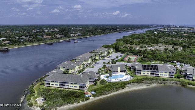 1101 Ocean Marina Dr Unit 201, Flagler Beach, FL 32136 - aerial perspective of suburban area with a nearby body of water and a pool area