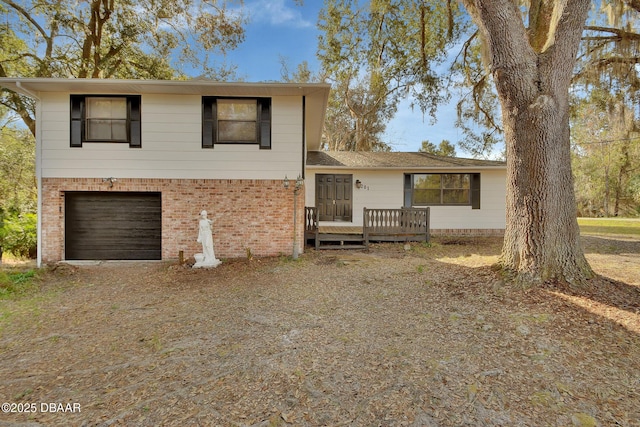 split level home with a garage