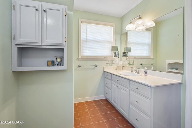 bathroom featuring vanity and tile patterned floors