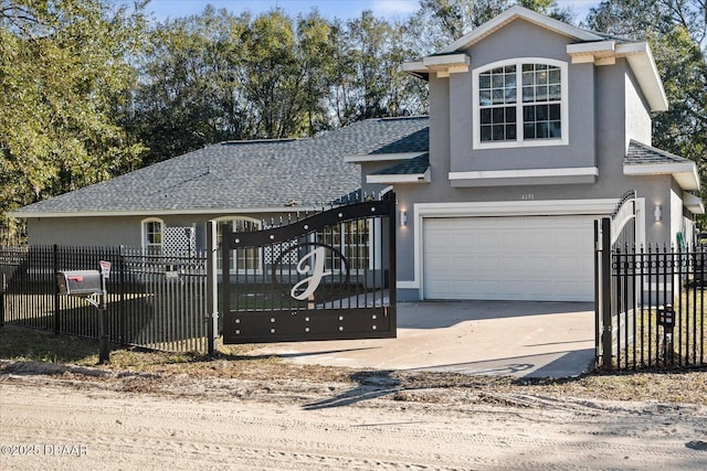 view of front facade with a garage