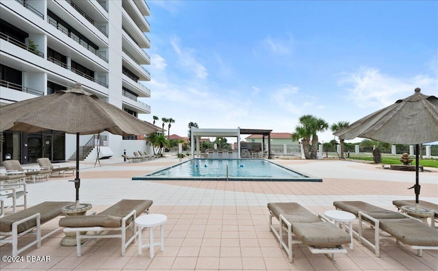 view of pool with a patio area