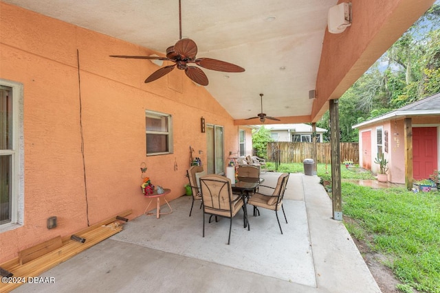 view of patio with ceiling fan