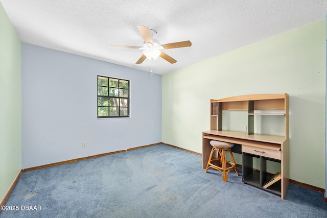 1 River Bluff Ct, Ormond Beach, FL 32174 - unfurnished office featuring carpet flooring, a ceiling fan, and a textured ceiling
