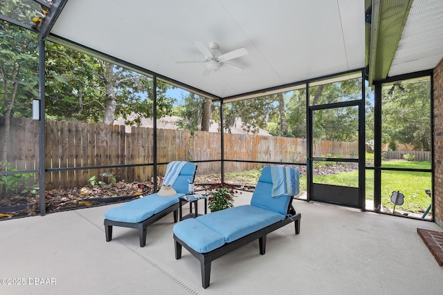 1 River Bluff Ct, Ormond Beach, FL 32174 - sunroom with a ceiling fan