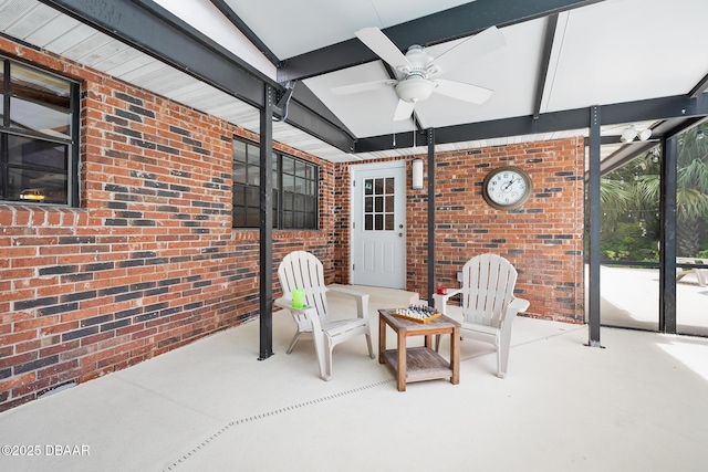 1 River Bluff Ct, Ormond Beach, FL 32174 - sunroom / solarium with a ceiling fan and beamed ceiling