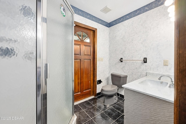 1 River Bluff Ct, Ormond Beach, FL 32174 - full bathroom featuring a stall shower, vanity, and tile patterned floors