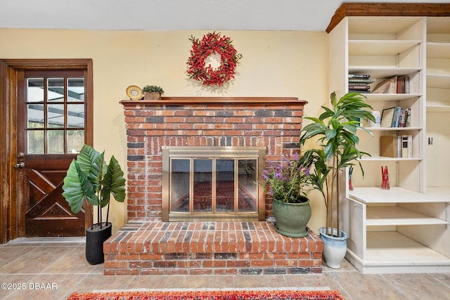 1 River Bluff Ct, Ormond Beach, FL 32174 - detailed view of a brick fireplace