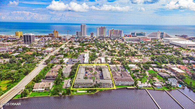 415 N Halifax Ave Unit 109, Daytona Beach, FL 32118 - view of urban area featuring a nearby body of water and property boundaries highlighted