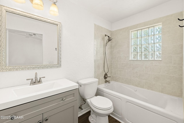 1197 Stillwood Ct, Port Orange, FL 32129 - bathroom featuring shower / bath combination, vanity, and toilet