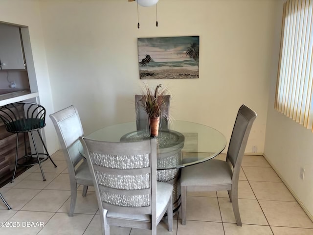 view of tiled dining area