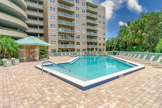 view of pool with a patio area