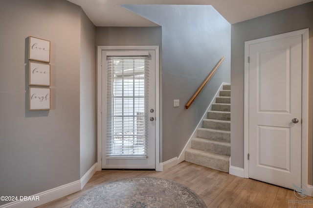 doorway featuring light hardwood / wood-style flooring