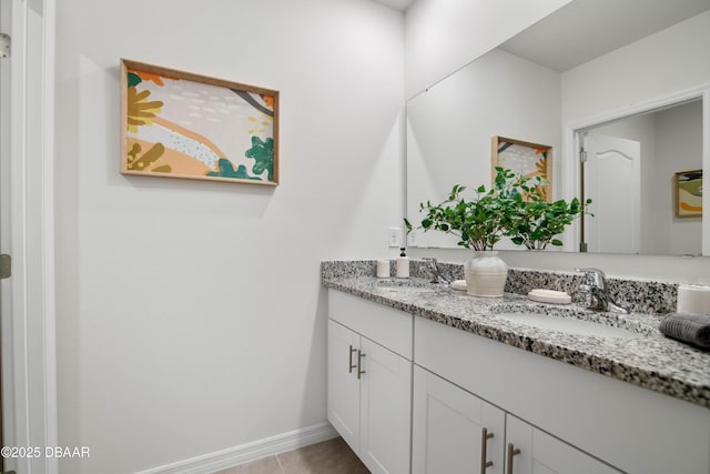 bathroom featuring tile patterned floors and vanity