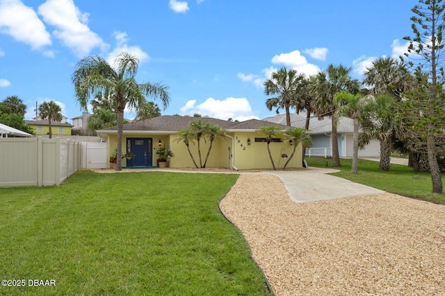 1942 N Daytona Ave, Flagler Beach, FL 32136 - ranch-style house with concrete driveway, stucco siding, and roof with shingles