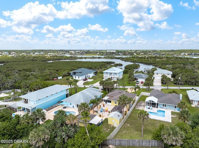 1942 N Daytona Ave, Flagler Beach, FL 32136 - aerial view of residential area with a large body of water and a pool