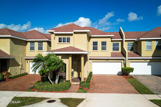 view of property featuring a garage