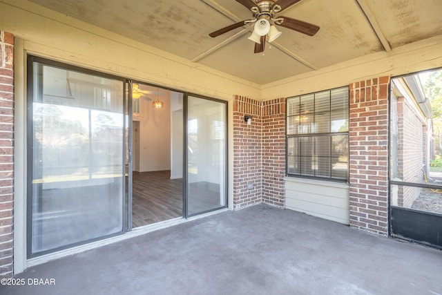 view of patio / terrace featuring ceiling fan