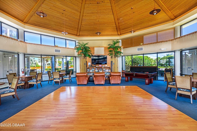 community lobby with visible vents
