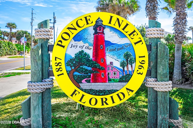 view of community sign