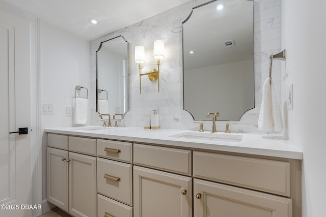 4545 S Atlantic Ave Unit 3604, Ponce Inlet, FL 32127 - bathroom with double vanity and recessed lighting