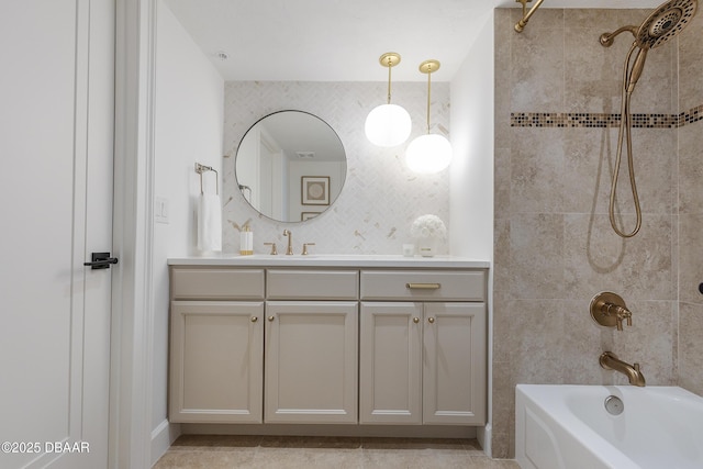 4545 S Atlantic Ave Unit 3604, Ponce Inlet, FL 32127 - full bath with shower / washtub combination, vanity, and tile patterned floors