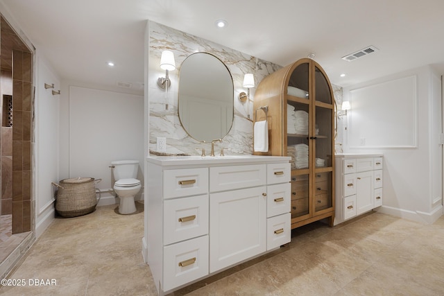 4545 S Atlantic Ave Unit 3604, Ponce Inlet, FL 32127 - full bathroom featuring vanity, a walk in shower, and recessed lighting