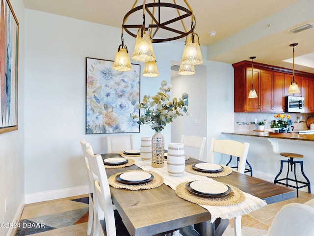 view of tiled dining space