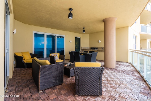 1925 S Atlantic Ave Unit 806, Daytona Beach Shores, FL 32118 - view of patio / terrace with a balcony
