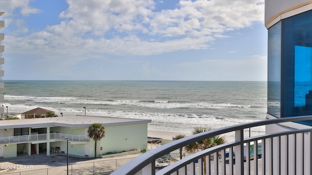 view of water feature featuring a view of the beach