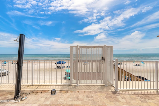 2515 S Atlantic Ave Unit 703, Daytona Beach, FL 32118 - view of patio / terrace with view of water and beach